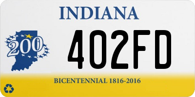 IN license plate 402FD