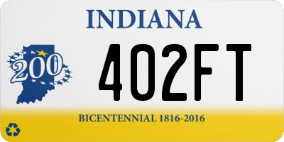 IN license plate 402FT