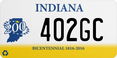 IN license plate 402GC