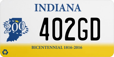 IN license plate 402GD