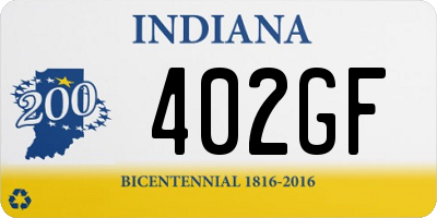 IN license plate 402GF