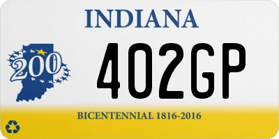 IN license plate 402GP