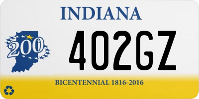 IN license plate 402GZ