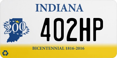 IN license plate 402HP