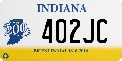 IN license plate 402JC