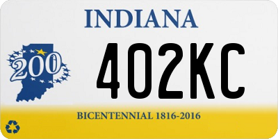 IN license plate 402KC