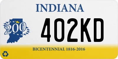 IN license plate 402KD