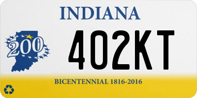 IN license plate 402KT