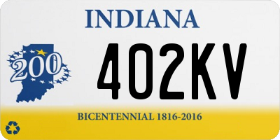 IN license plate 402KV