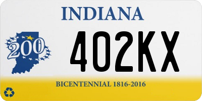 IN license plate 402KX