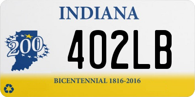 IN license plate 402LB