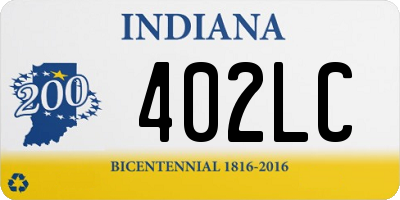 IN license plate 402LC