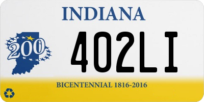 IN license plate 402LI