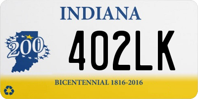 IN license plate 402LK