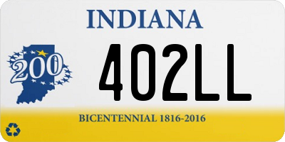 IN license plate 402LL