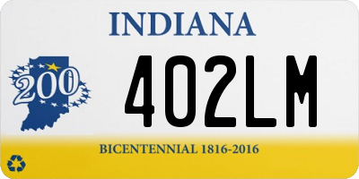 IN license plate 402LM