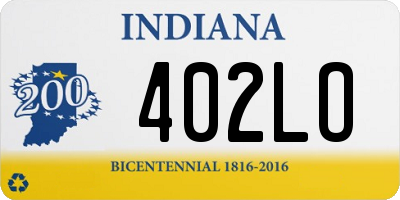 IN license plate 402LO