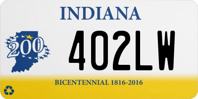 IN license plate 402LW