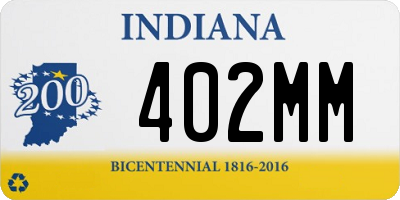 IN license plate 402MM