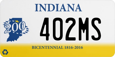 IN license plate 402MS