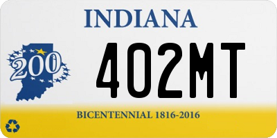 IN license plate 402MT