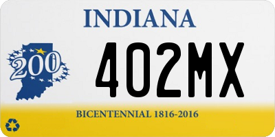 IN license plate 402MX