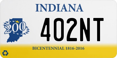 IN license plate 402NT