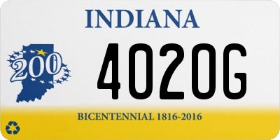 IN license plate 402OG