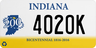 IN license plate 402OK