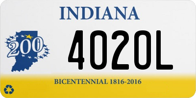 IN license plate 402OL