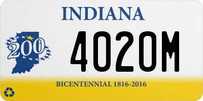 IN license plate 402OM