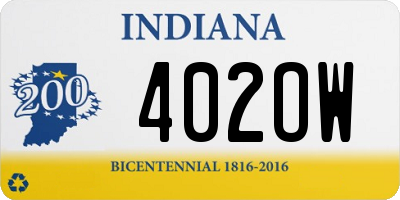 IN license plate 402OW