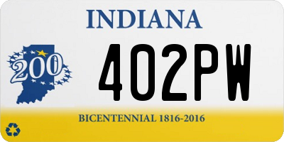 IN license plate 402PW