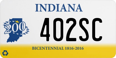 IN license plate 402SC