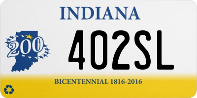 IN license plate 402SL