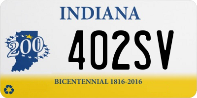 IN license plate 402SV