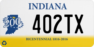 IN license plate 402TX