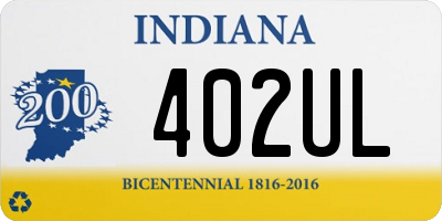 IN license plate 402UL