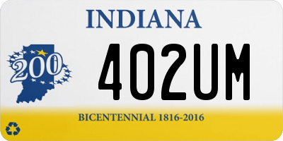 IN license plate 402UM