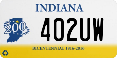 IN license plate 402UW