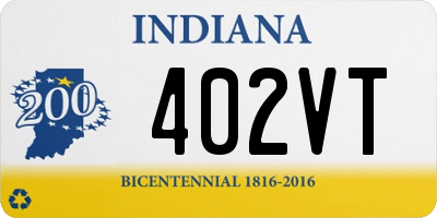 IN license plate 402VT