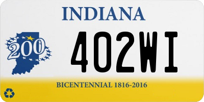 IN license plate 402WI