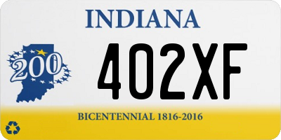 IN license plate 402XF