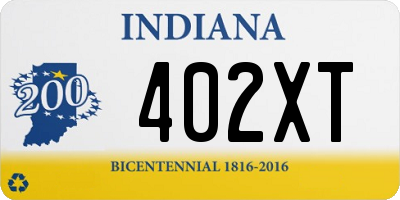 IN license plate 402XT