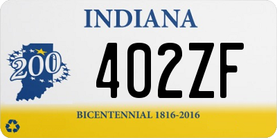 IN license plate 402ZF