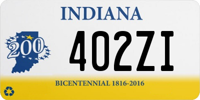 IN license plate 402ZI