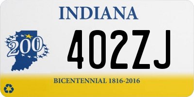 IN license plate 402ZJ