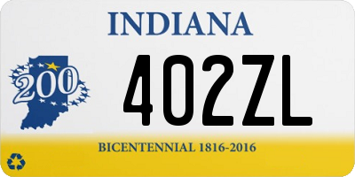 IN license plate 402ZL