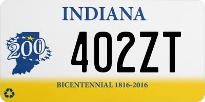 IN license plate 402ZT