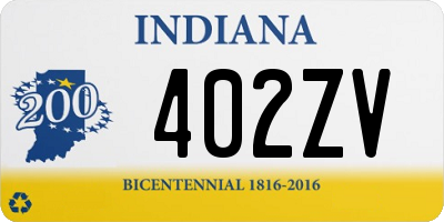 IN license plate 402ZV